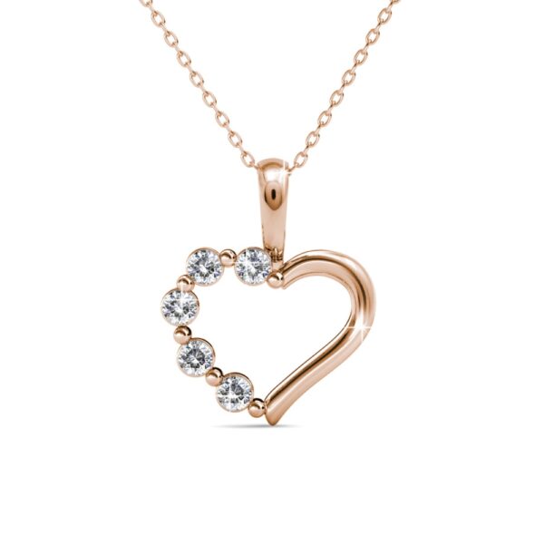 ZoraX szives 18K Rózsaarany bevonatú swarovski kristályos nyaklánc