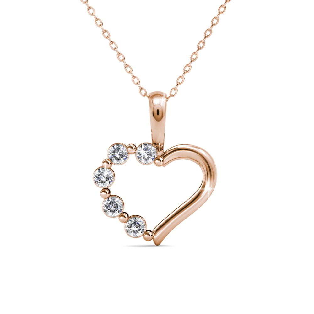 ZoraX szives 18K Rózsaarany bevonatú swarovski kristályos nyaklánc ZoraX szives 18K Rózsaarany bevonatú swarovski kristályos nyaklánc