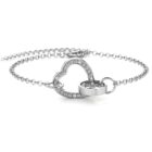 Elara szives 18K Fehérarany bevonatú swarovski kristályos karkötő