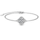 Nova Clover 18K Fehérarany bevonatú swarovski kristályos karkötő