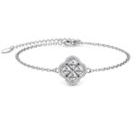 Nova Clover 18K Fehérarany bevonatú swarovski kristályos karkötő