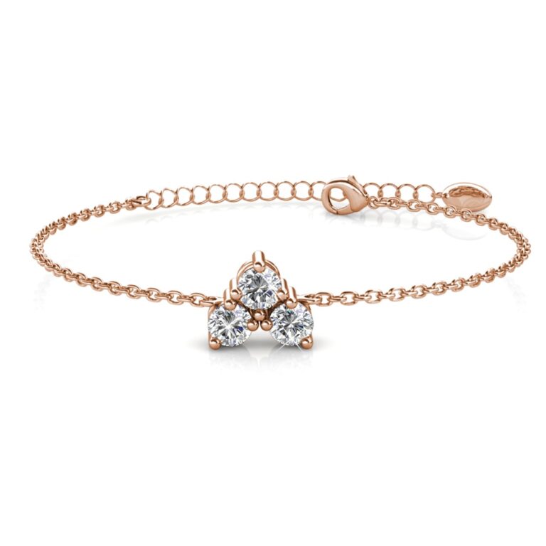 Iris 18K Rózsaarany bevonatú swarovski kristályos karkötő