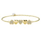 Rhea szives 18K Sárgaarany bevonatú swarovski kristályos karkötő