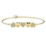 Rhea szives 18K Sárgaarany bevonatú swarovski kristályos karkötő