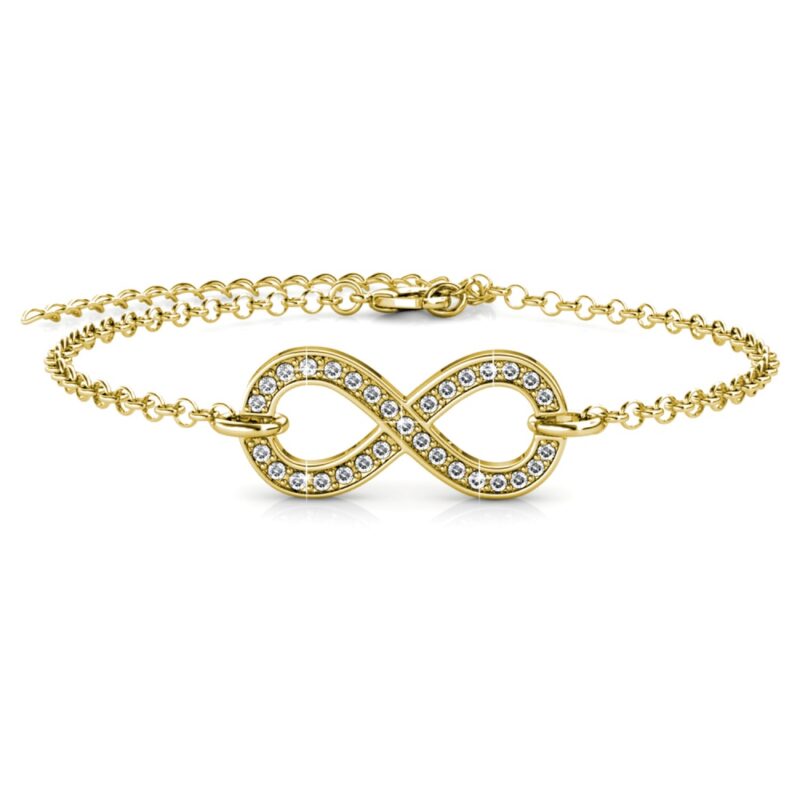 Zora végtelen 18K Sárgaarany bevonatú swarovski kristályos karkötő