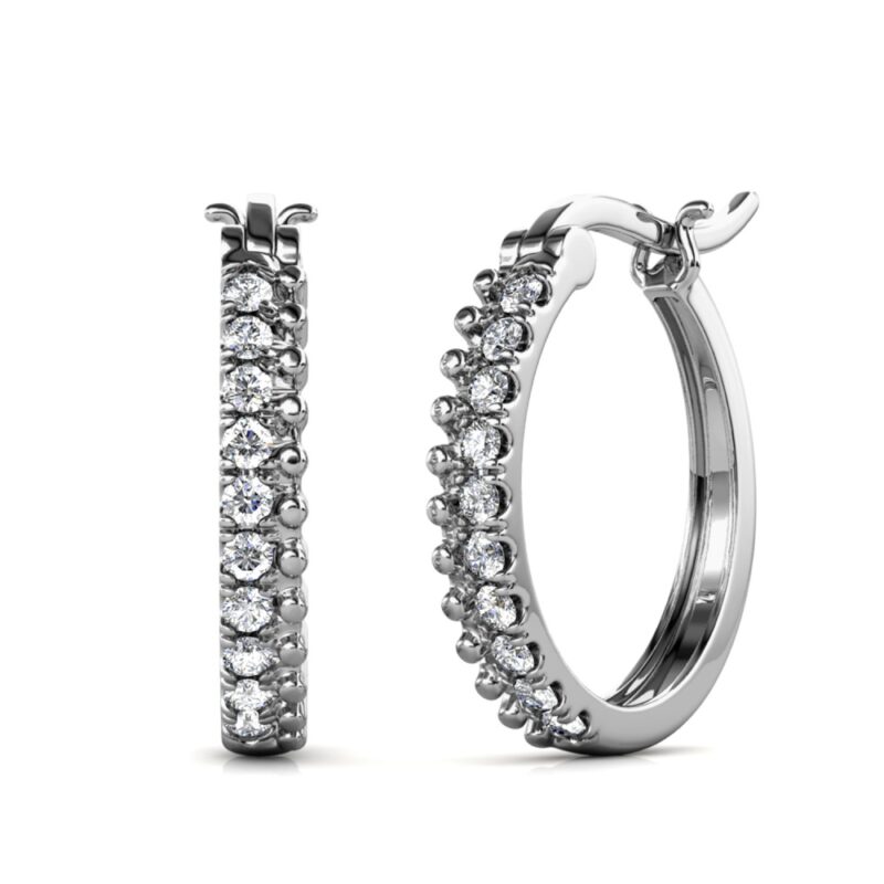 Mora 18K Fehérarany bevonatú swarovski kristályos fülbevaló