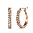 Mora 18K Rózsaarany bevonatú swarovski kristályos fülbevaló