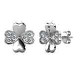 Clover Orel 18K Fehérarany bevonatú swarovski kristályos fülbevaló - Image 3