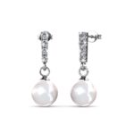 Yava gyöngyös 18K Fehérarany bevonatú swarovski kristályos fülbevaló - Image 2