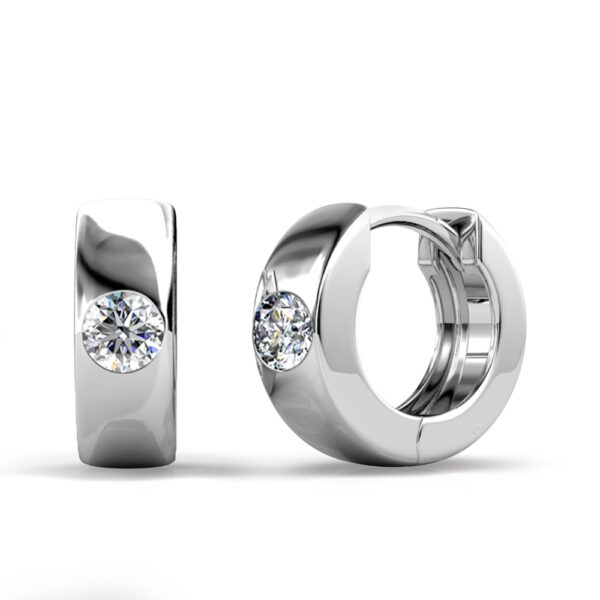 Flux karika 18K Fehérarany bevonatú swarovski kristályos fülbevaló