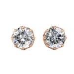 Zen 18K Rózsaarany bevonatú swarovski kristályos fülbevaló