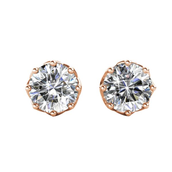 Zen 18K Rózsaarany bevonatú swarovski kristályos fülbevaló