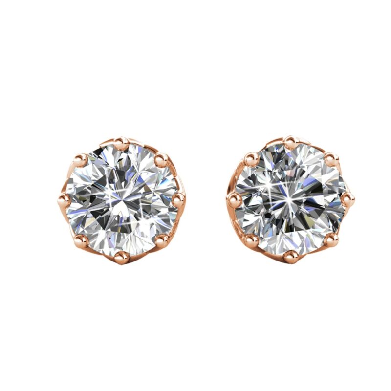 Zen 18K Rózsaarany bevonatú swarovski kristályos fülbevaló