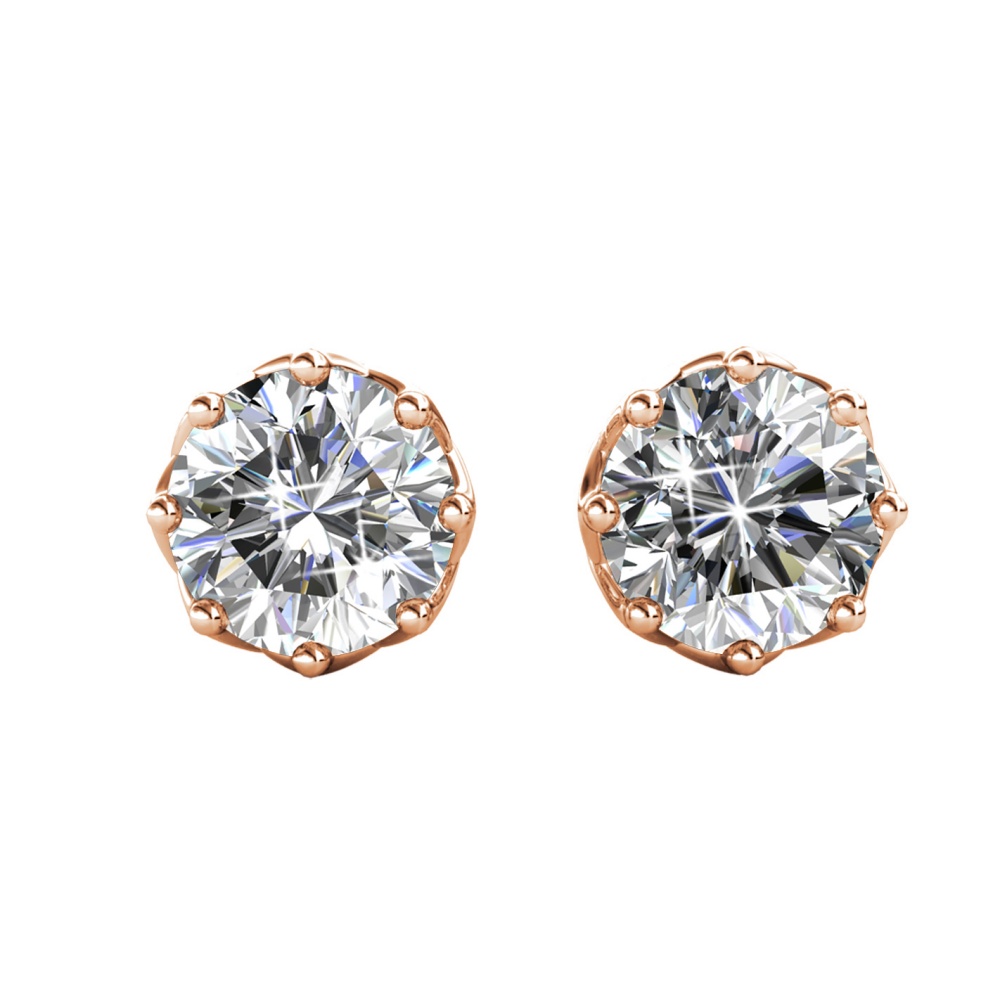 Zen 18K Rózsaarany bevonatú swarovski kristályos fülbevaló Zen 18K Rózsaarany bevonatú swarovski kristályos fülbevaló