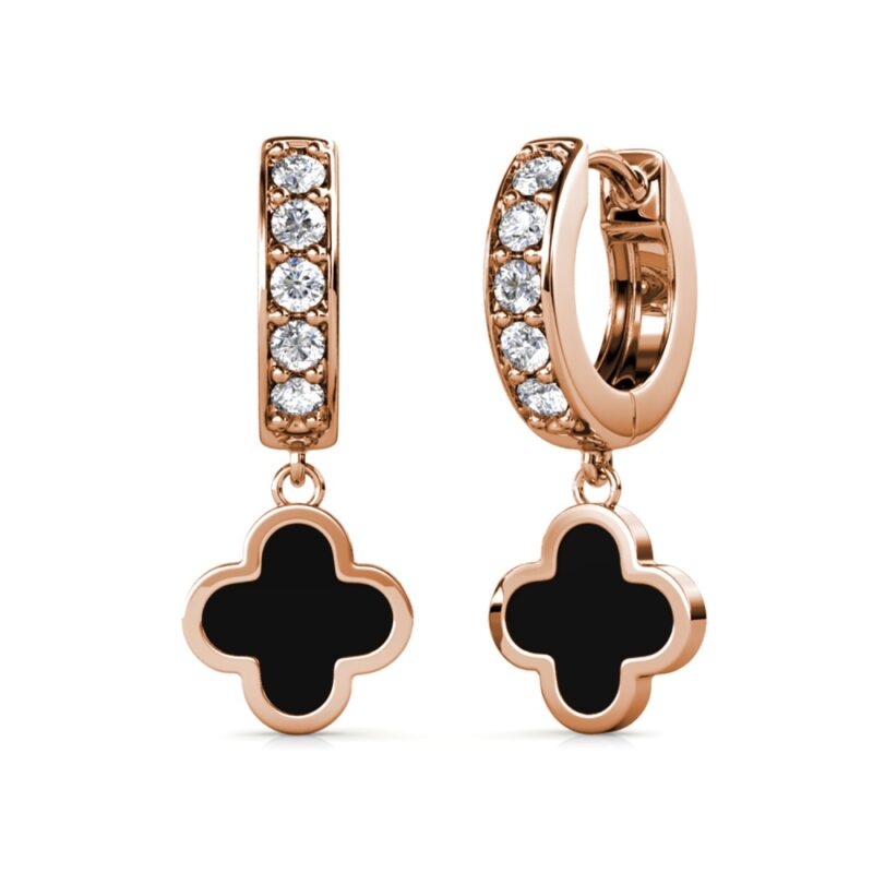 Ivory Clover 18K Rózsaarany bevonatú swarovski kristályos fülbevaló