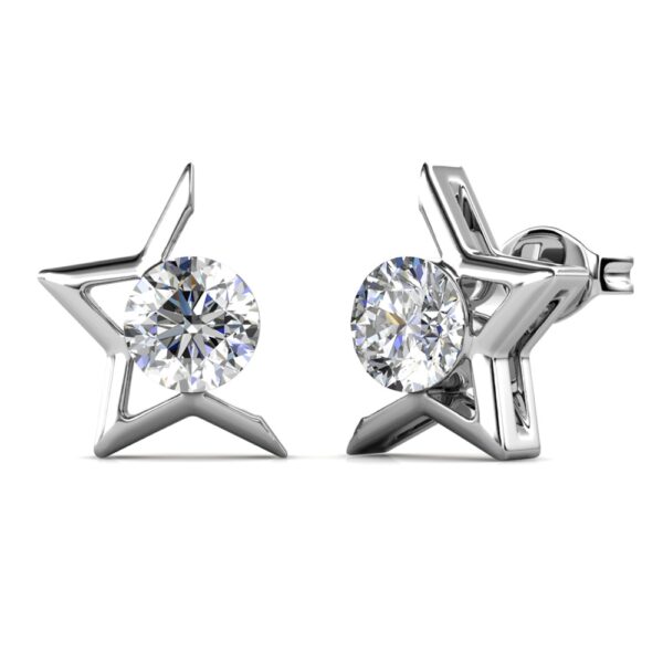 Csillag 18K Fehérarany bevonatú swarovski kristályos fülbevaló - Ora - EkszerWebshop.hu