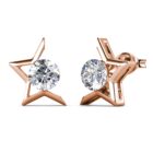 Csillagos 18K Rózsaarany bevonatú swarovski kristályos fülbevaló - Ora - EkszerWebshop.hu