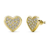 Mysa szives 18K Sárgaarany bevonatú swarovski kristályos fülbevaló