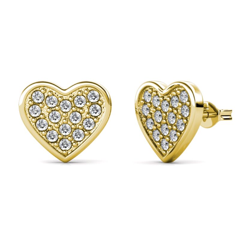 Mysa szives 18K Sárgaarany bevonatú swarovski kristályos fülbevaló