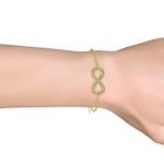 Zora végtelen 18K Sárgaarany bevonatú swarovski kristályos karkötő - Image 3