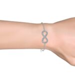 Zora végtelen 18K Fehérarany bevonatú swarovski kristályos karkötő - Image 3