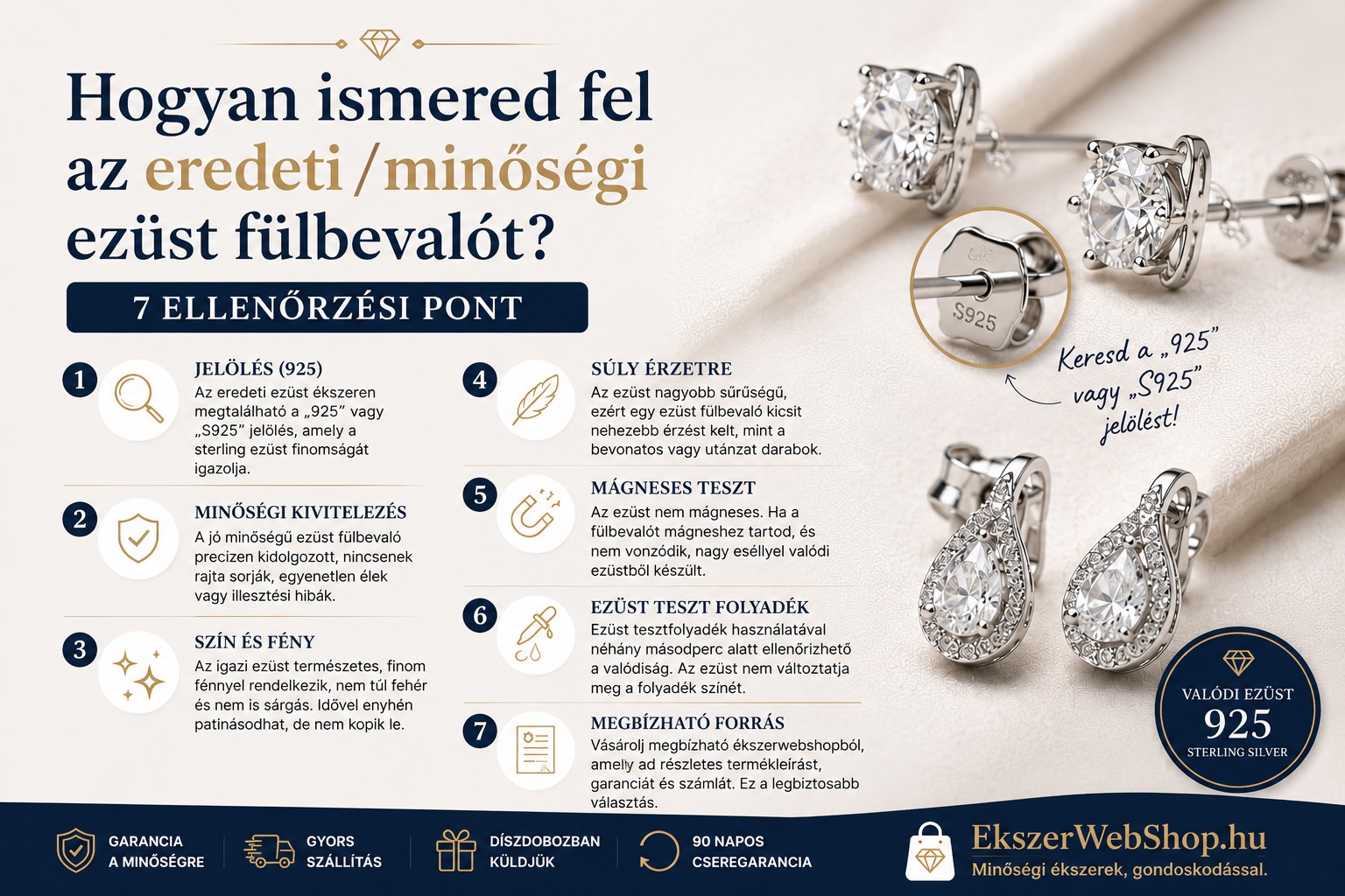Hogyan ismered fel az eredeti/minőségi ezüst fülbevalót? 7 ellenőrzési pont - Ekszerwebshop.hu Hogyan ismered fel az eredeti, minőségi ezüst fülbevalót -7 ellenőrzési pont - www.EkszerWebshop.hu