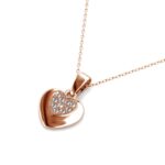 Yuki szives 18K Rózsaarany bevonatú swarovski kristályos nyaklánc - Image 4