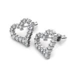Beam szives 18K Fehérarany bevonatú swarovski kristályos fülbevaló - Image 5