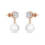 Muse gyöngyös 18K Rózsaarany bevonatú swarovski kristályos fülbevaló - Image 3