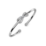 Aura 18K Fehér arany bevonatú swarovski kristályos karkötő