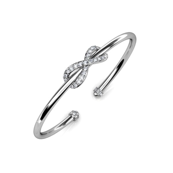 Aura 18K Fehér arany bevonatú swarovski kristályos karkötő