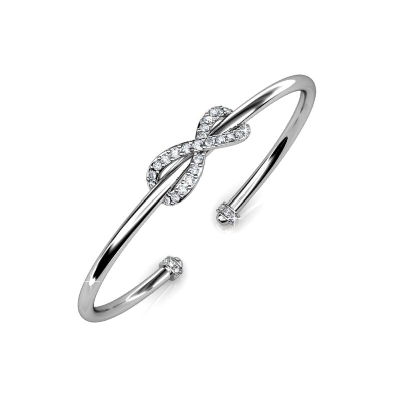 Aura 18K Fehér arany bevonatú swarovski kristályos karkötő