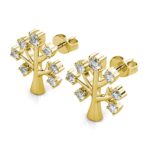 Életfa 18K Sárgaarany bevonatú swarovski kristályos fülbevaló - Image 5