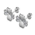 Clover Orel 18K Fehérarany bevonatú swarovski kristályos fülbevaló - Image 5