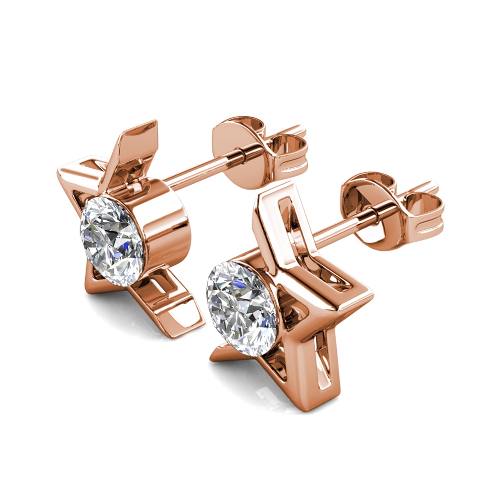 Csillagos 18K Rózsaarany bevonatú swarovski kristályos fülbevaló - Ora - EkszerWebshop.hu Csillagos 18K Rózsaarany bevonatú swarovski kristályos fülbevaló - Ora - EkszerWebshop.hu