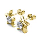 Csillag 18K Sárgaarany bevonatú swarovski kristályos fülbevaló - Ora - EkszerWebshop.hu