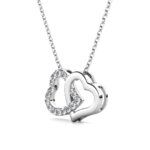 Hilo dupla szives 18K Fehérarany bevonatú swarovski kristályos nyaklánc - Image 3