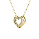 Beli szives 18K Sárgaarany bevonatú swarovski kristályos nyaklánc - Image 5