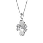 Koda Clover 18K Fehérarany bevonatú swarovski kristályos nyaklánc - Image 3