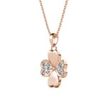 Lumo Clover 18K Rózsaarany bevonatú swarovski kristályos nyaklánc