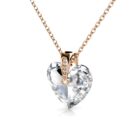 Szív alakú 18K Rózsaarany bevonatú swarovski kristályos nyaklánc - Pure - EkszerWebshop.hu