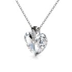 Szív alakú 18K Fehérarany bevonatú swarovski kristályos nyaklánc - Pure - EkszerWebshop.hu