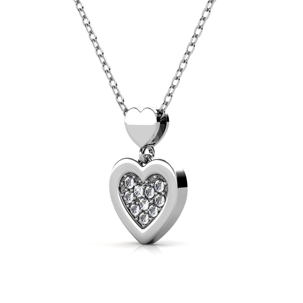 Szív 18K Fehérarany bevonatú swarovski kristályos nyaklánc - Rosa - EkszerWebshop.hu Szív 18K Fehérarany bevonatú swarovski kristályos nyaklánc - Rosa - EkszerWebshop.hu