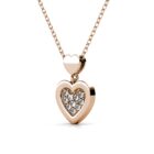 Szív 18K Rózsaarany bevonatú swarovski kristályos nyaklánc - Rosa - EkszerWebshop.hu