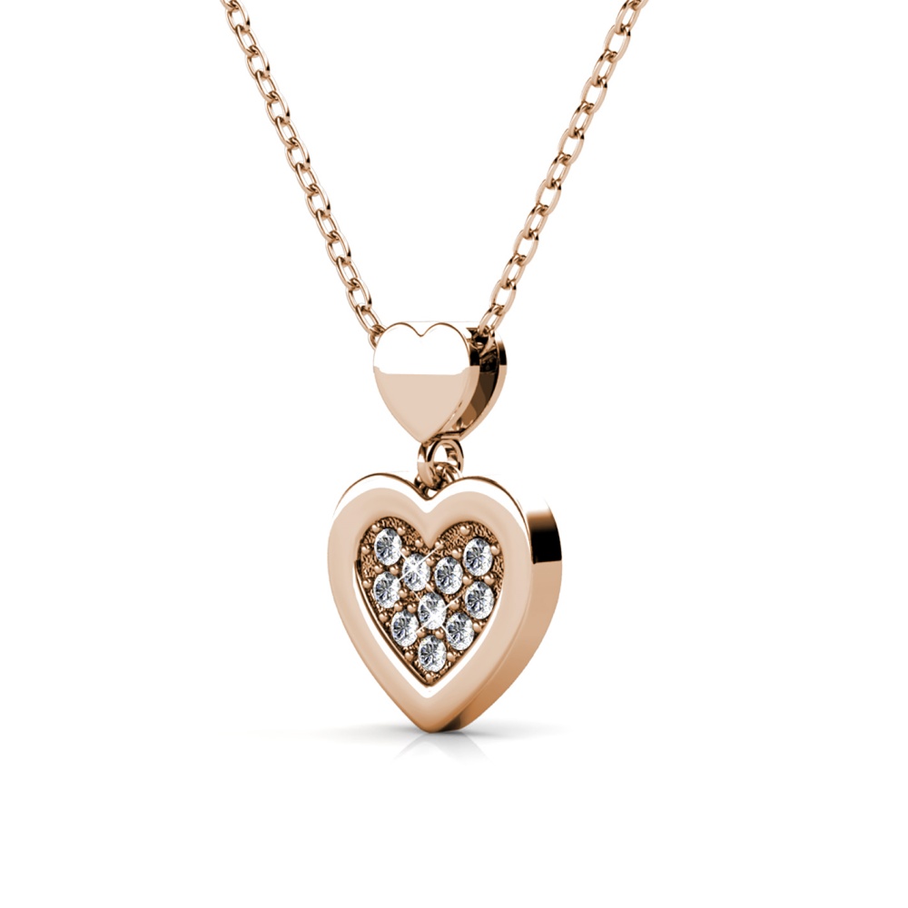 Szív 18K Rózsaarany bevonatú swarovski kristályos nyaklánc - Rosa - EkszerWebshop.hu Szív 18K Rózsaarany bevonatú swarovski kristályos nyaklánc - Rosa - EkszerWebshop.hu
