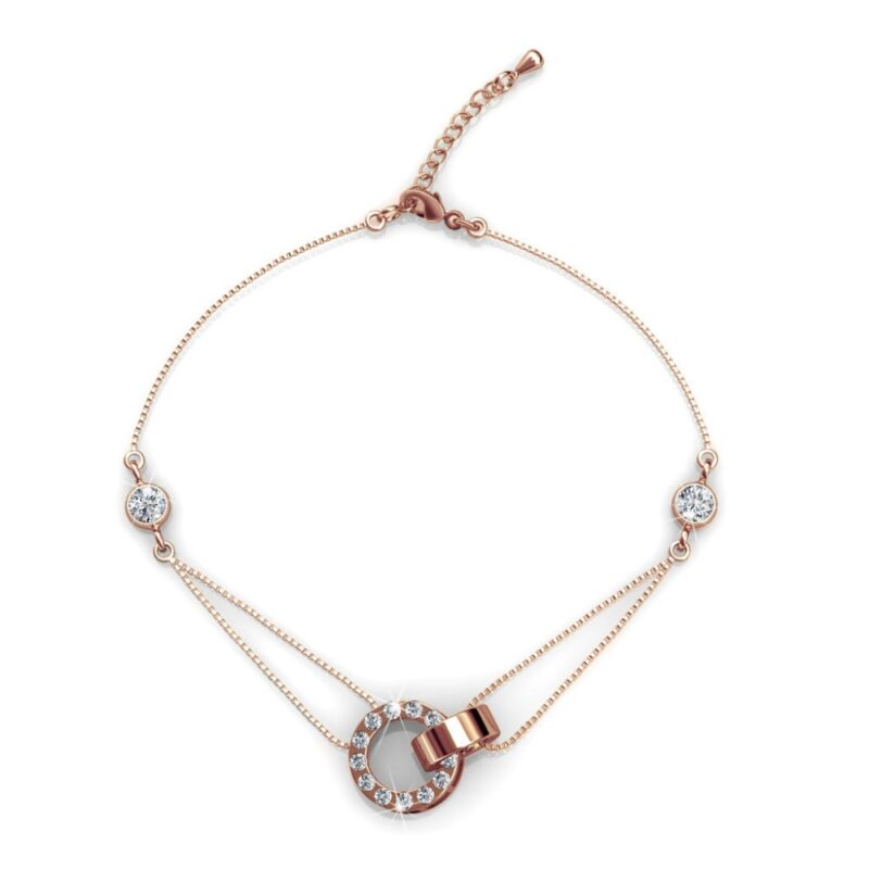 Iza 18K Rózsaarany bevonatú swarovski kristályos karkötő