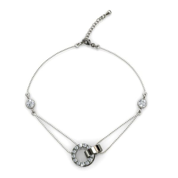 Iza 18K Fehérarany bevonatú swarovski kristályos karkötő