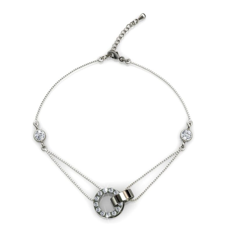 Iza 18K Fehérarany bevonatú swarovski kristályos karkötő