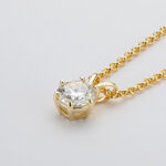 14K aranyozott ezüst nyaklánc - 1 karátos Moissanite gyémánt köves kerek medállal - Image 4