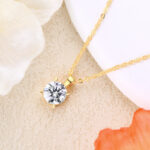 1 karátos Moissanite gyémánt 925 ezüst nyaklánc medállal - Image 2